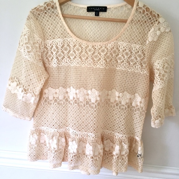 Sanctuary Tops - Sanctuary lace peplum top.